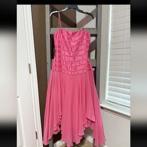 BCBGMaxAzria Pink Silk Drop Waist Dress